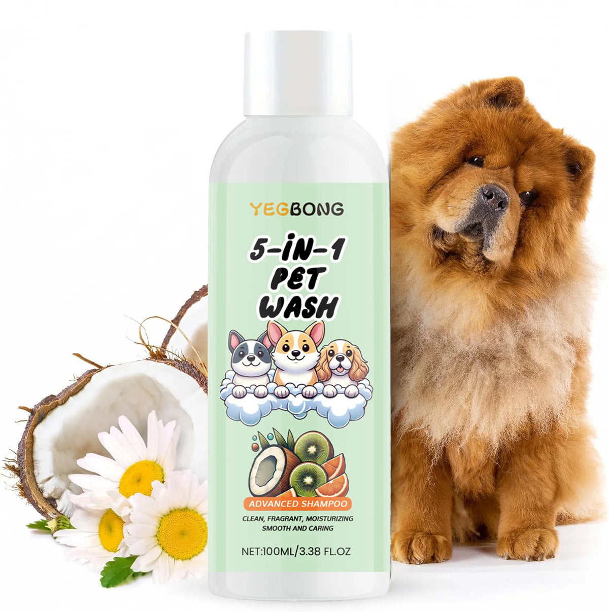 YEGBONG Coconut-Scented Dog Shampoo, 100 ml, Multipack Options