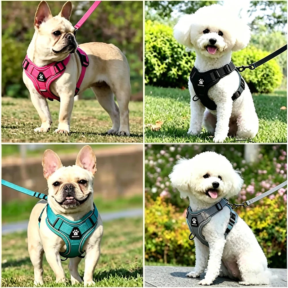 Adjustable Mesh Pet Harness & Coordinating Leash Set