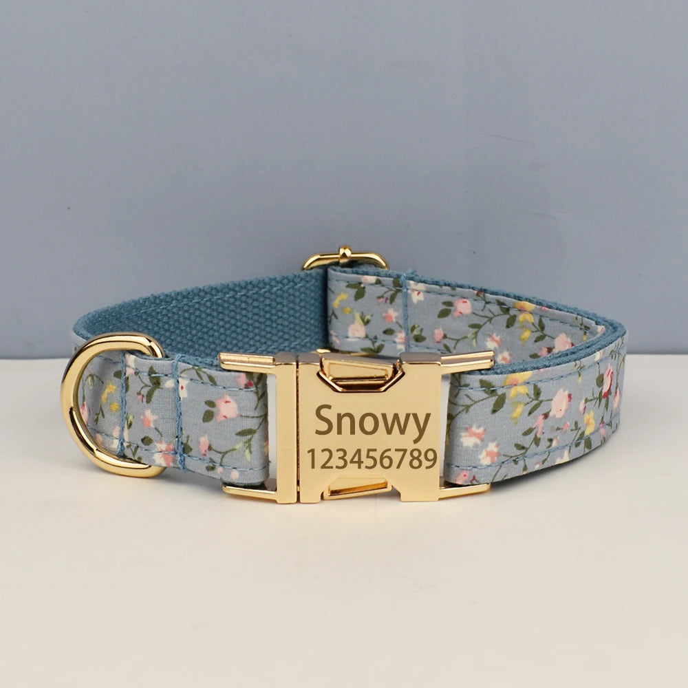 Printed Dog Collar with Gold-Tone Buckle