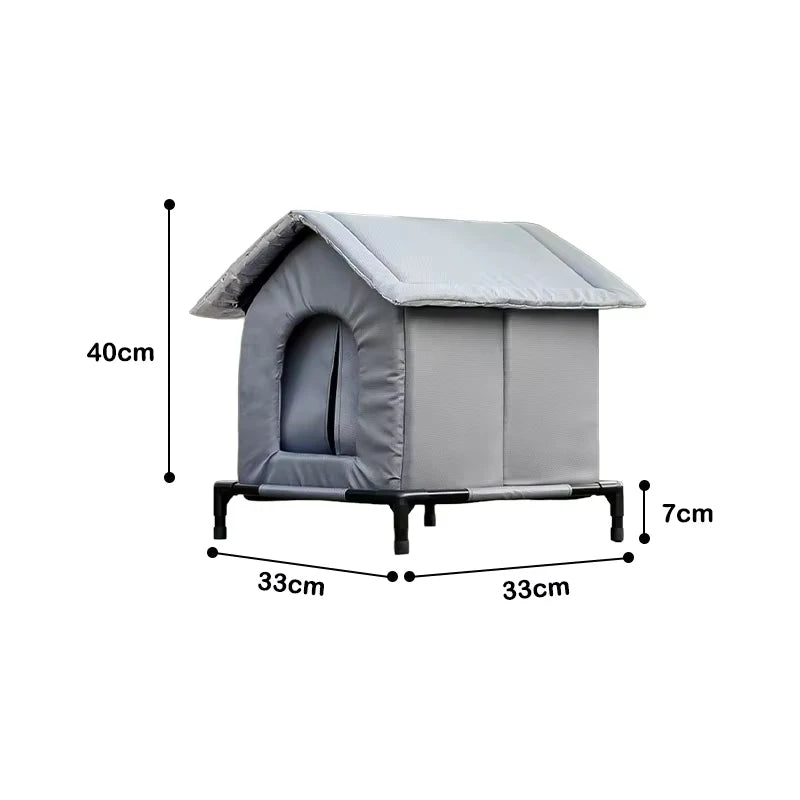 Foldable Cat Shelter with Optional Raised Stand