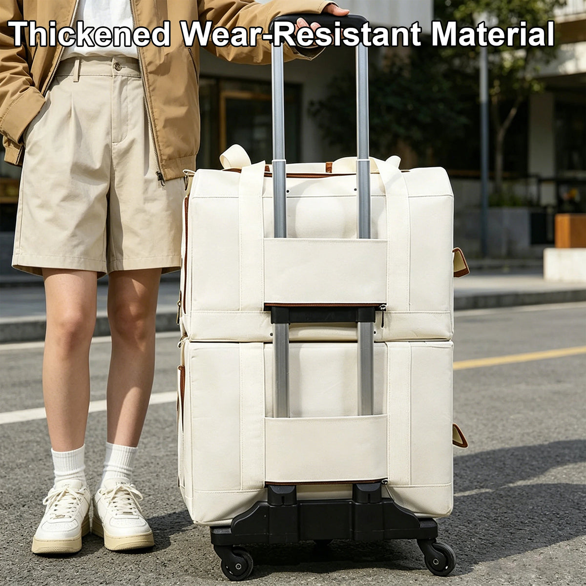 Detachable Rolling Cat Carrier with Mesh Panels