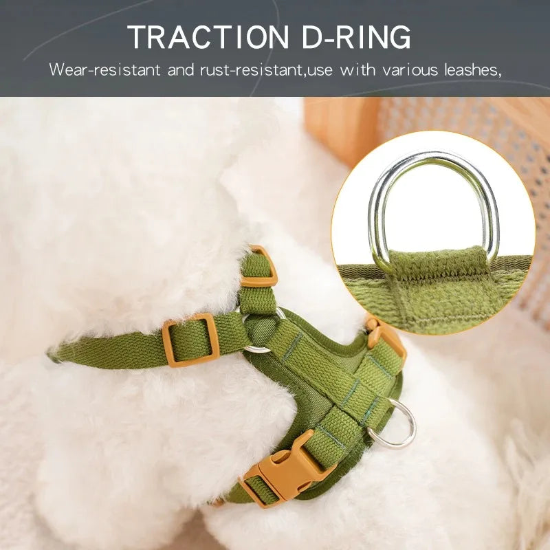 Contrast-Panel Adjustable Mesh Pet Harness