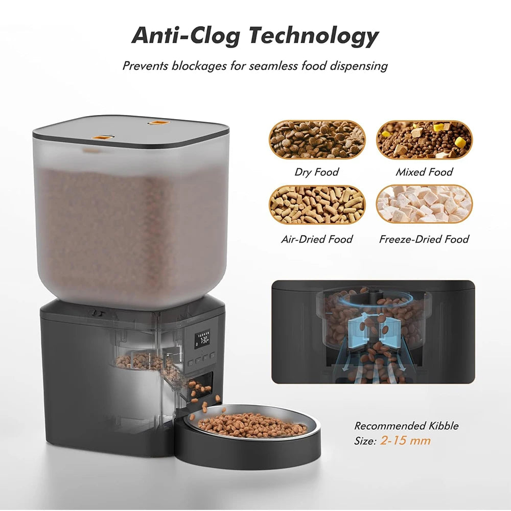 FURPIPI Automatic Pet Feeder with Button Controls, 4L or 8L