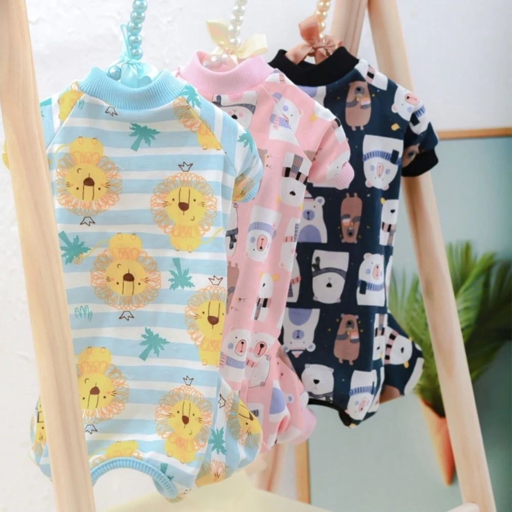 Cartoon-Print Cotton Cat Jumpsuit