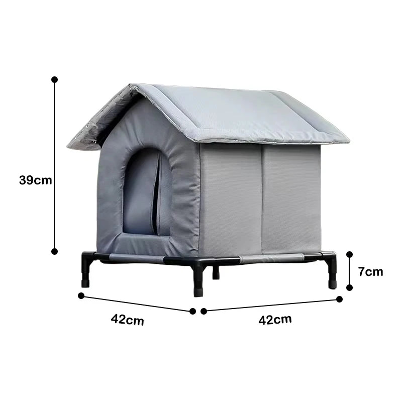 Foldable Cat Shelter with Optional Raised Stand