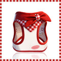 Bow-Detail Pet Vest Harness with Gingham Accent