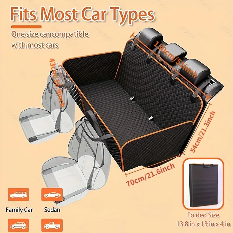 Hard-Bottom Dog Back Seat Extender & Car Seat Cover