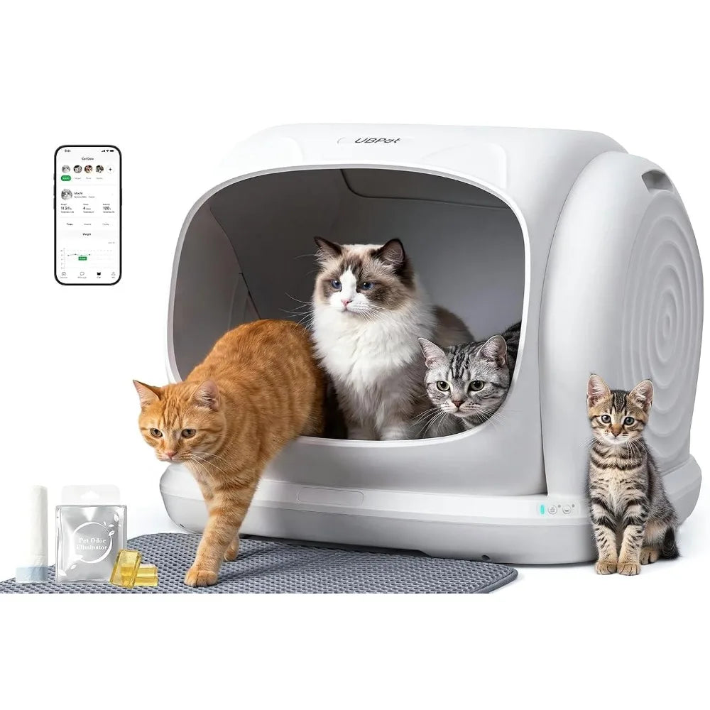 Open-Front Self-Cleaning Cat Litter Box with App Control