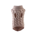 Solid Cable-Knit Pet Sweater with Ribbed Turtleneck