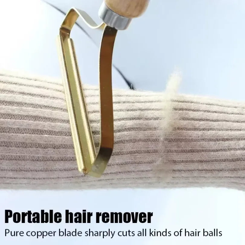 Wooden-Handle Pet Hair & Lint Scraper