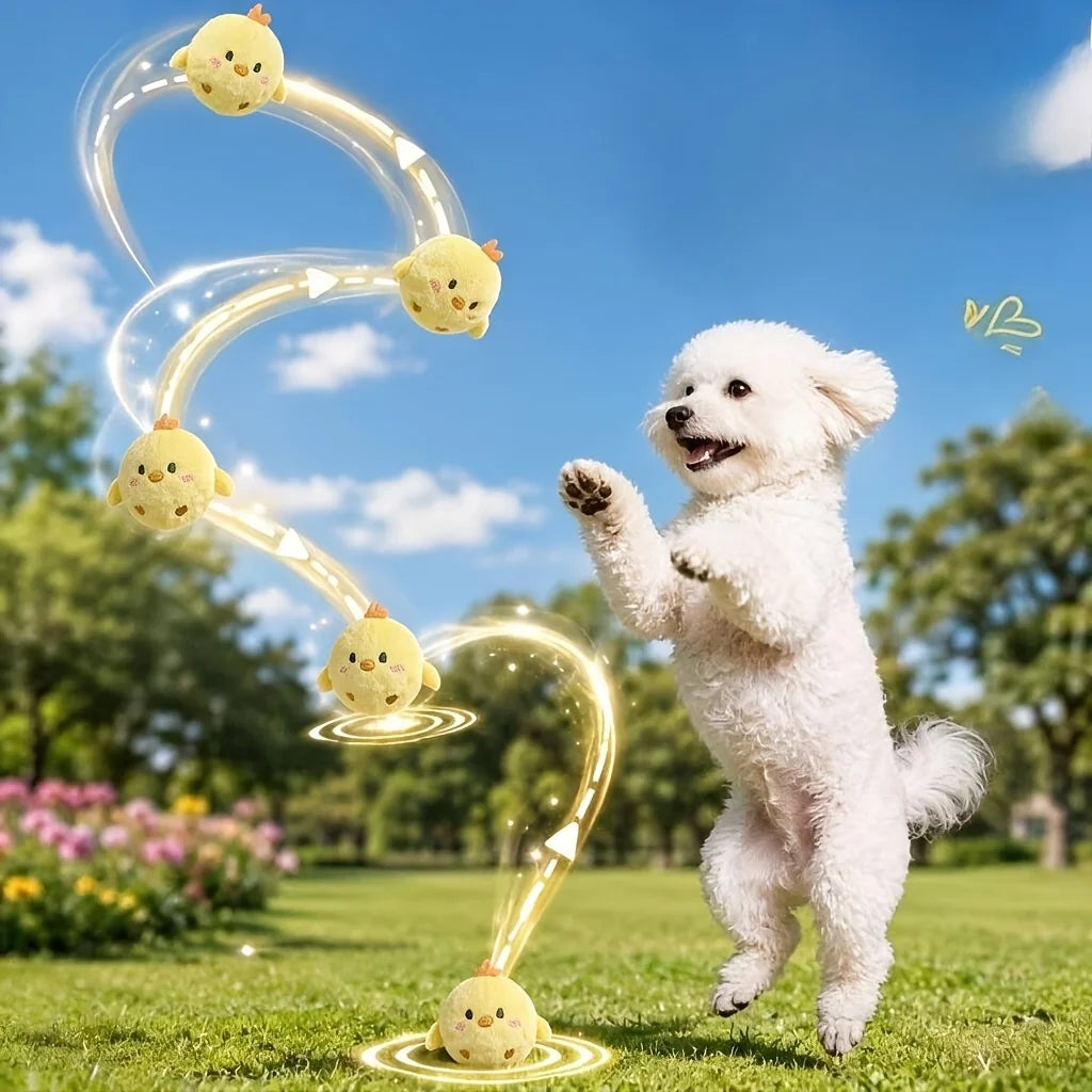Yellow Chick Squeaky Ball Dog Toy