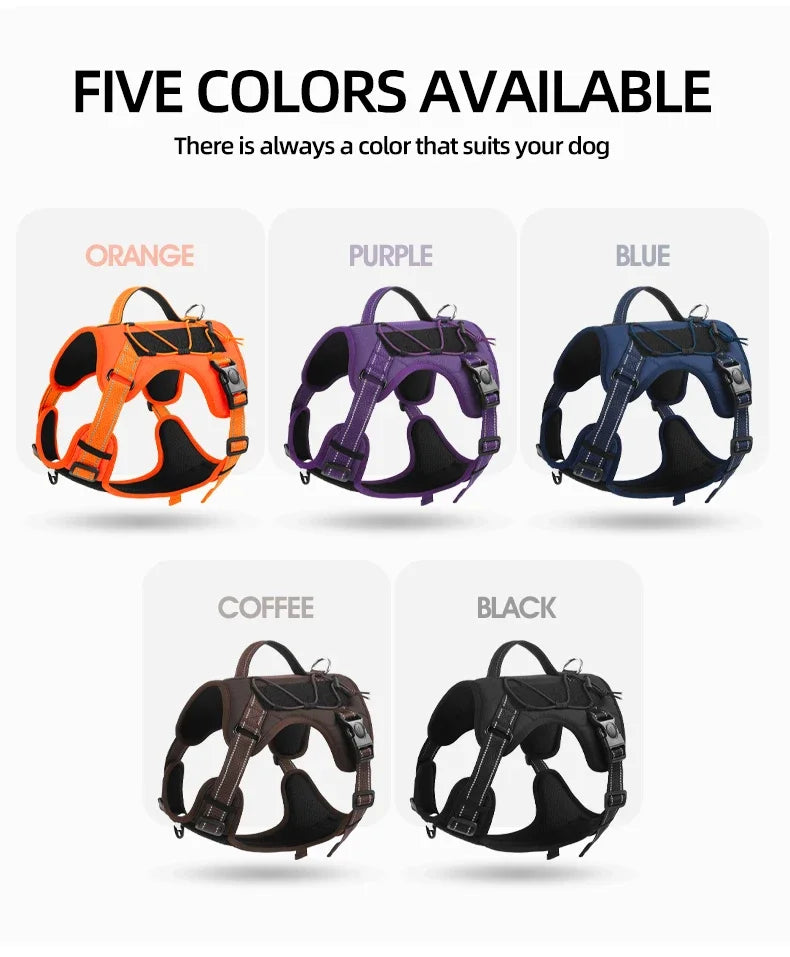 Adjustable Dog Harness with Reflective Trim & Top Handle