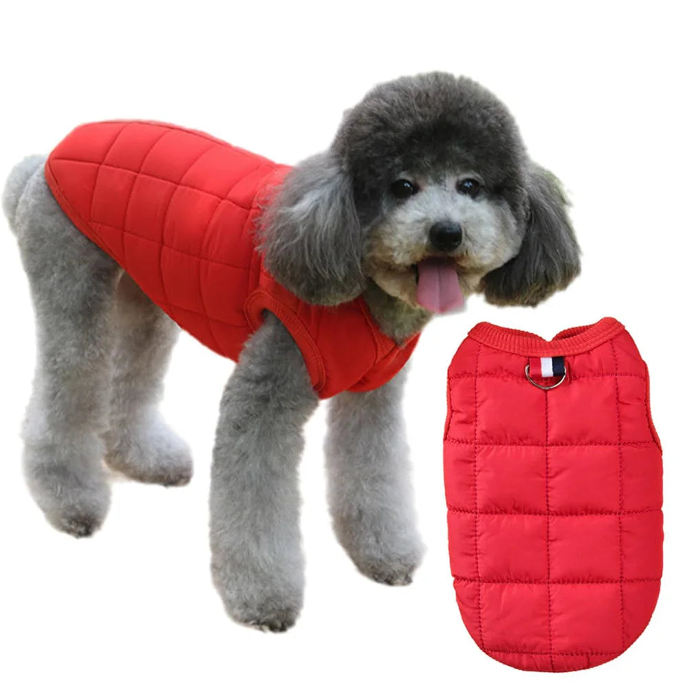 Square-Quilted Pet Vest with Front Snaps