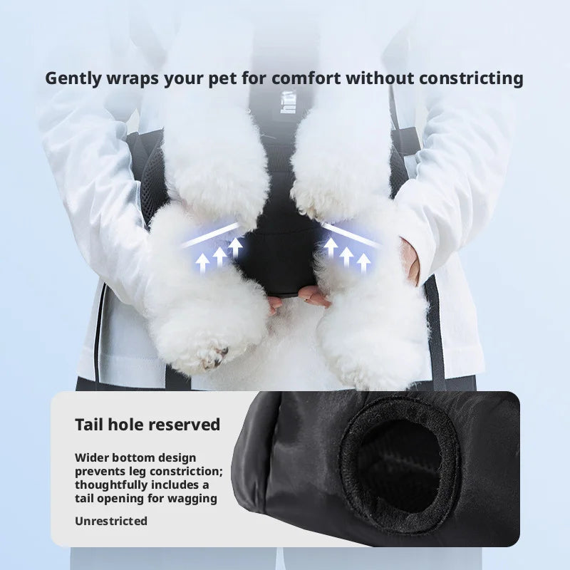 Chest-Worn Legs-Out Pet Carrier with Adjustable Straps