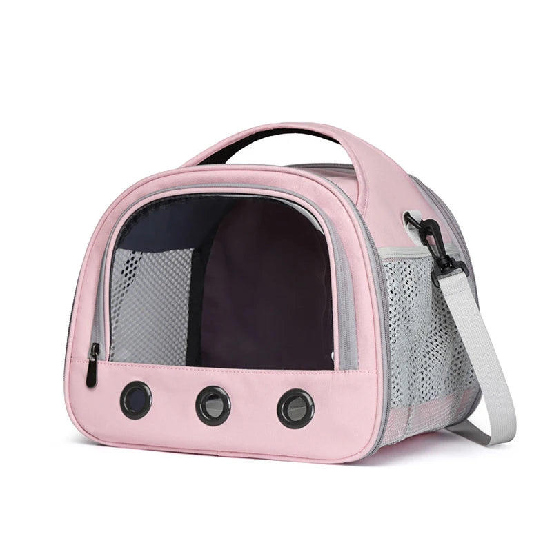 Compact Small-Pet Carrier with Clear Window & Mesh Sides