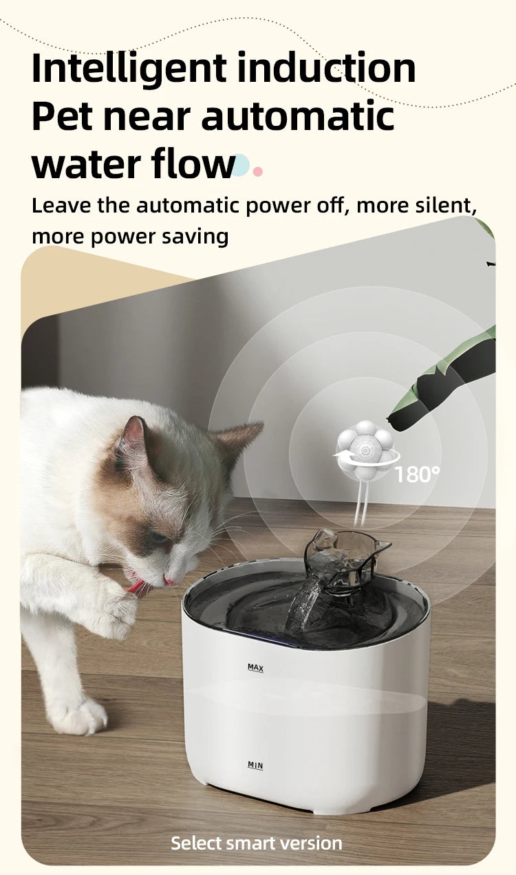 2L Pet Water Fountain with Removable Reservoir