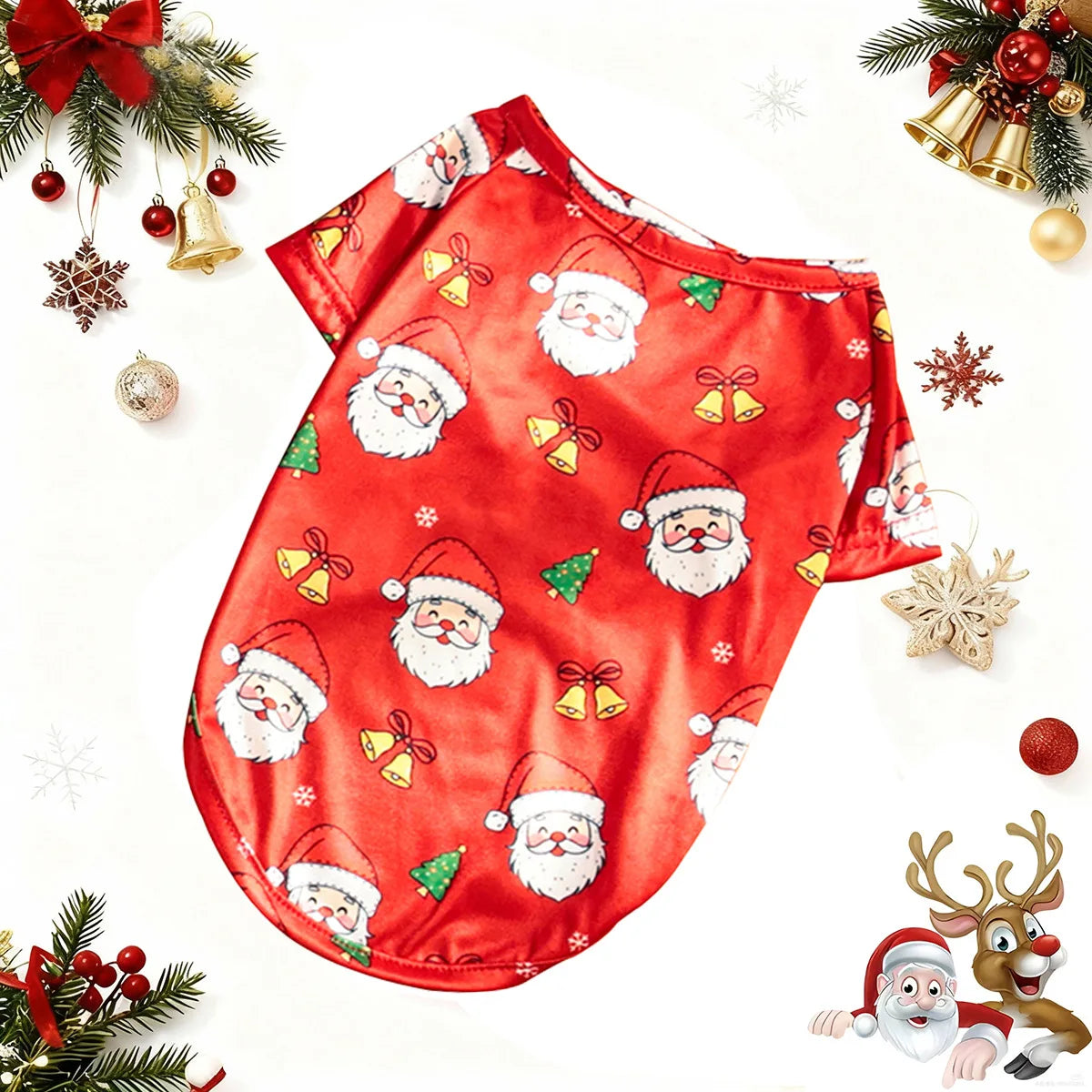 Christmas Print Pet T-Shirt for Dogs & Cats