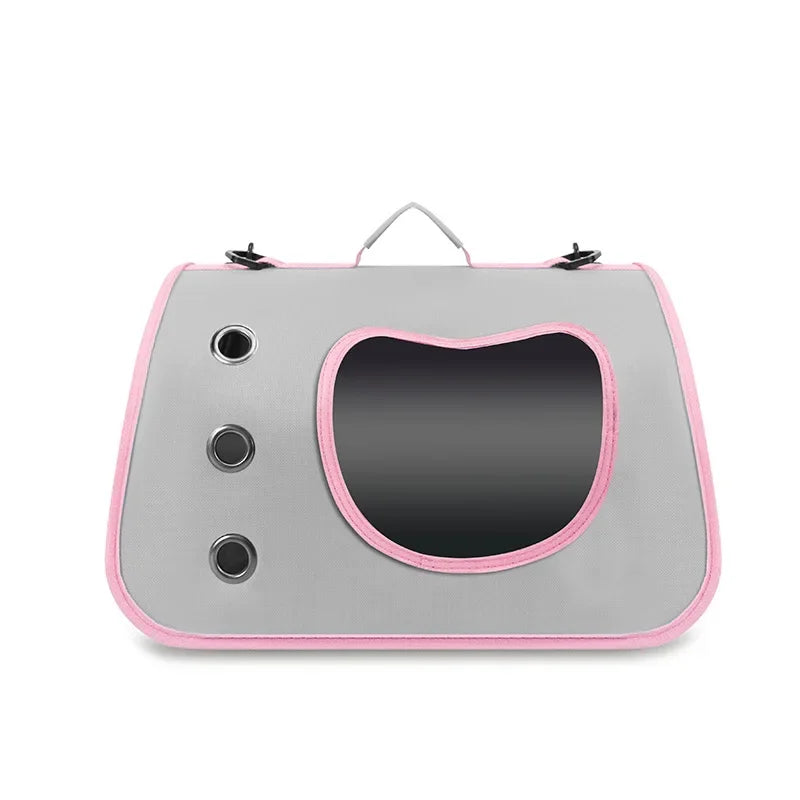 Foldable Oxford Pet Carrier with Crossbody Strap