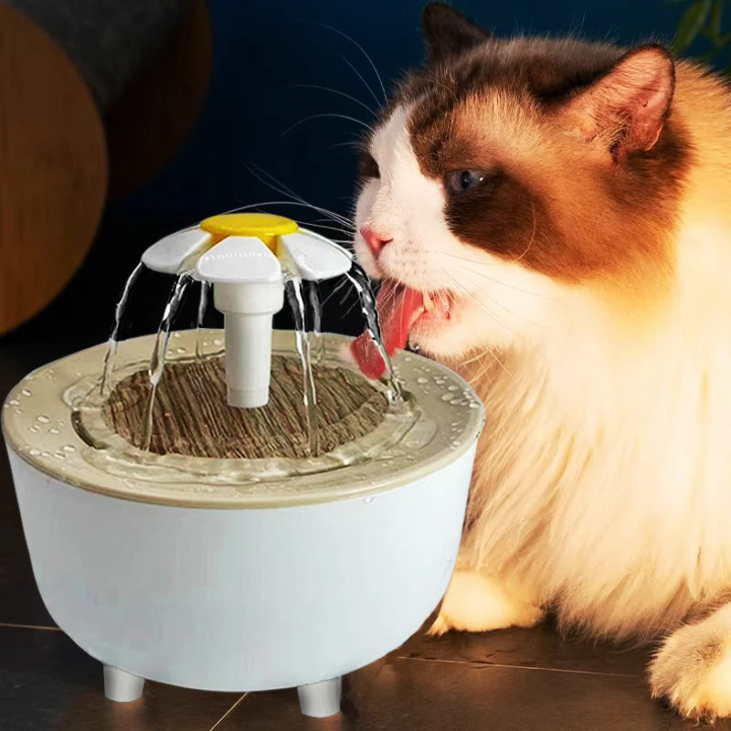 1.2L Compact Pet Water Fountain, Lotus & Spout Styles