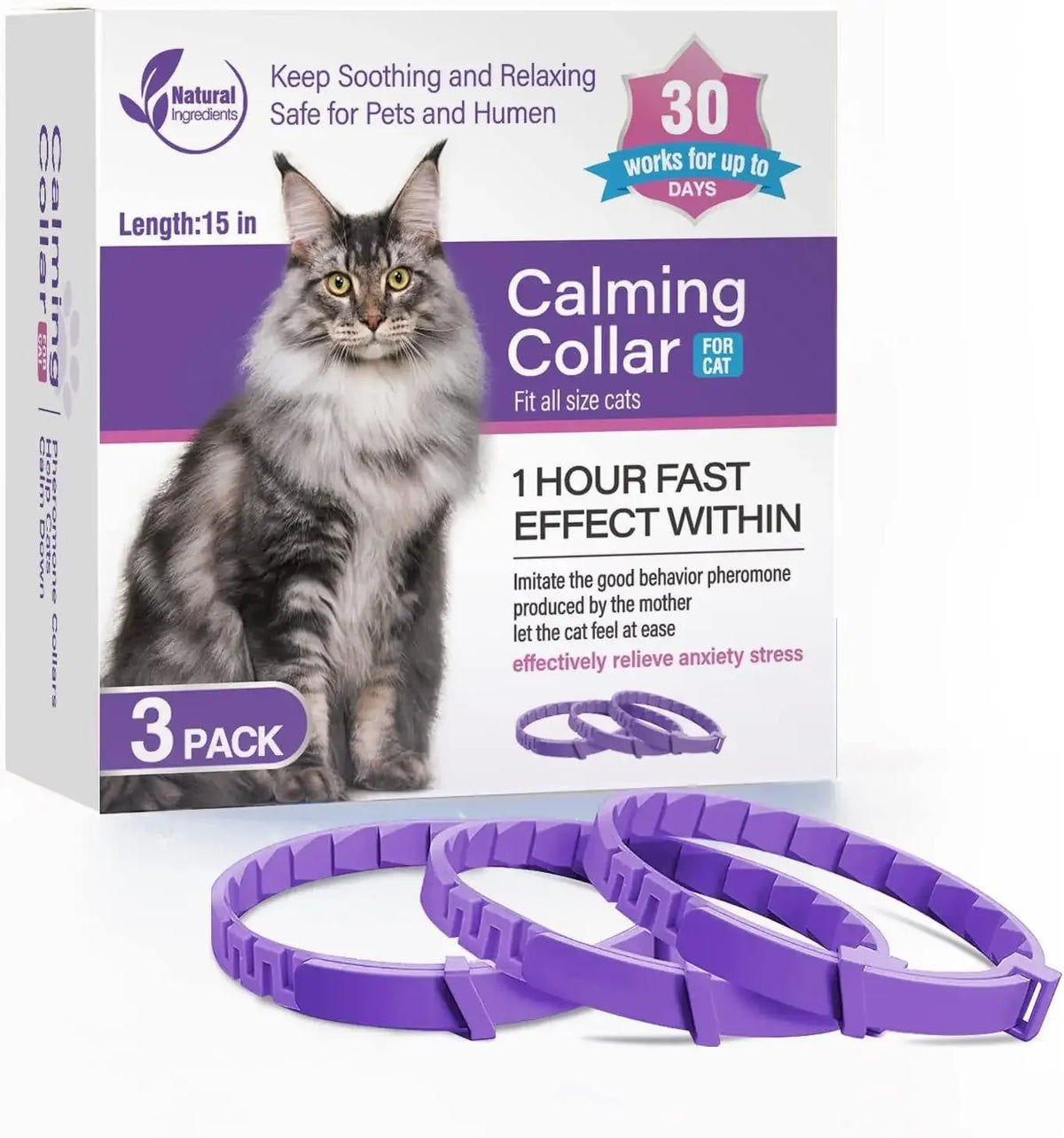 COOYOMOO Scented Pet Collar, 38 cm or 62 cm