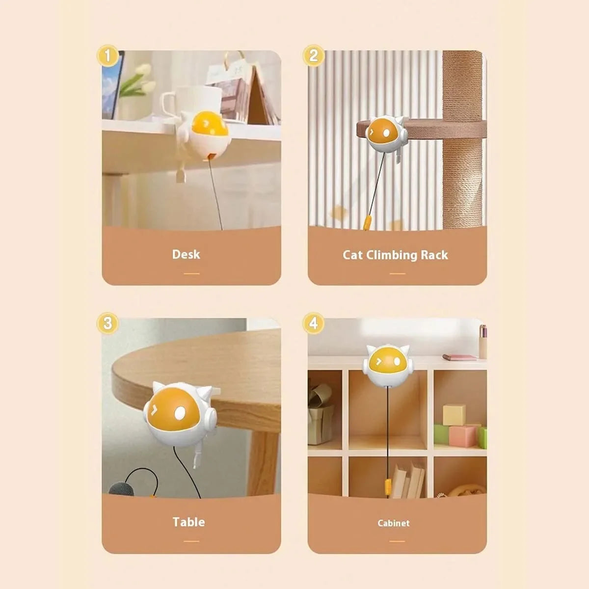Automatic Up-and-Down Cat Toy with Table Clamp