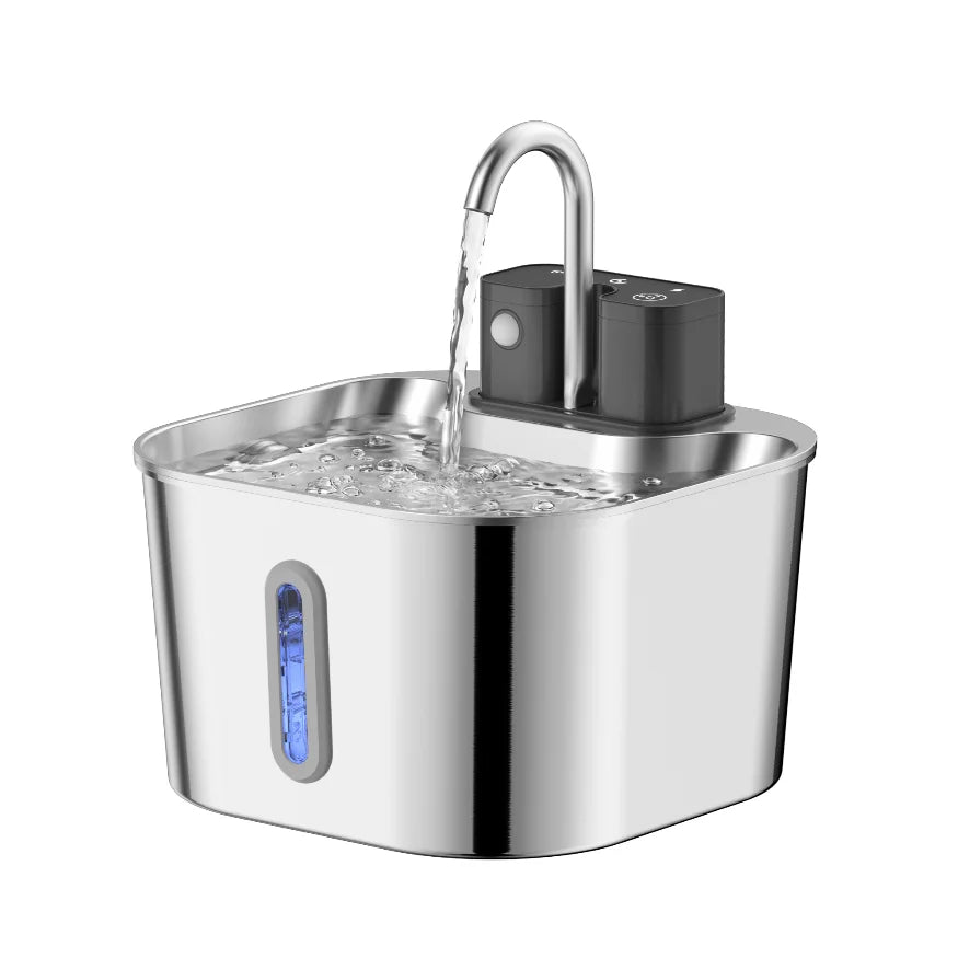 Stainless Steel Motion-Sensor Pet Water Fountain, 2L–2.2L