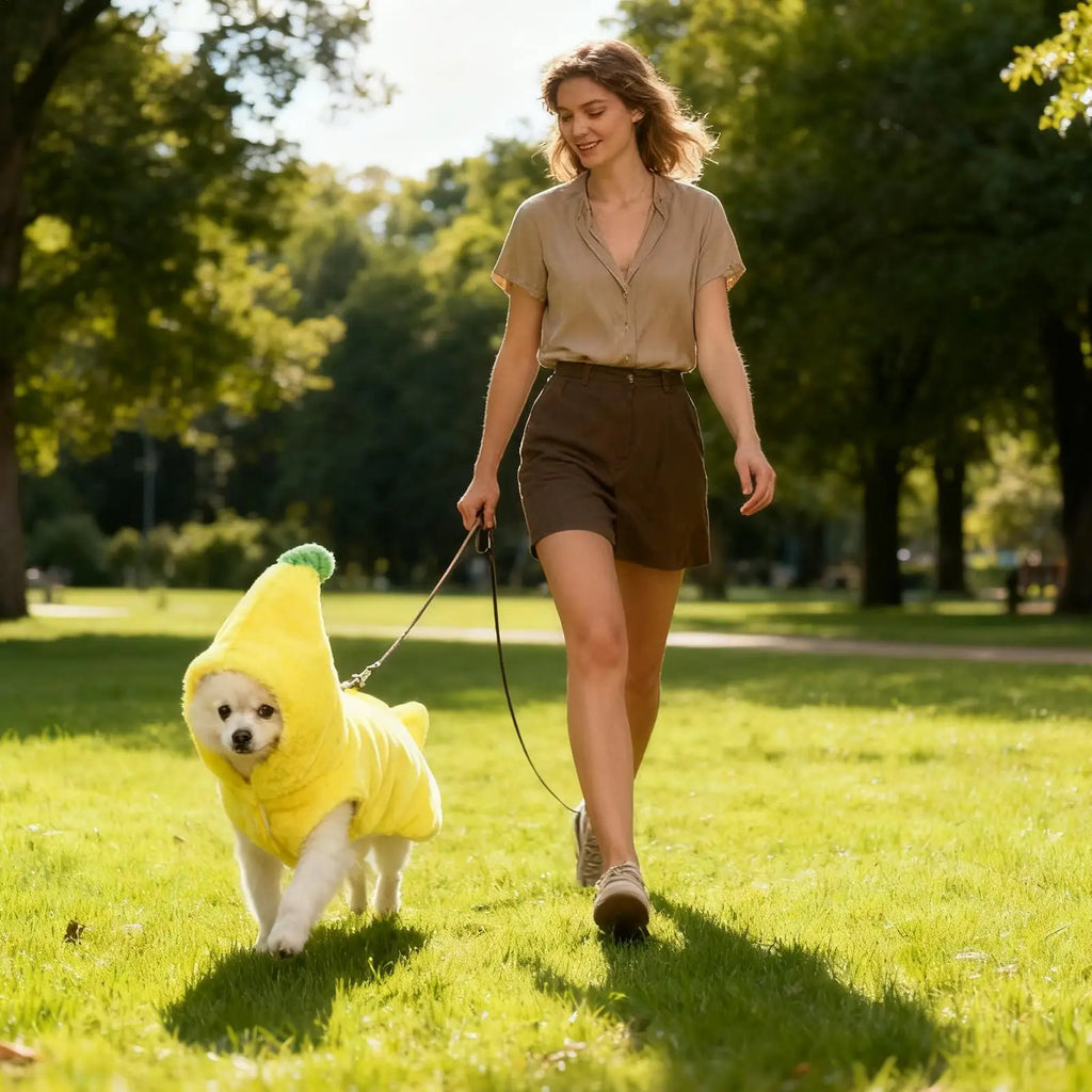 Plush Banana Hooded Pet Costume