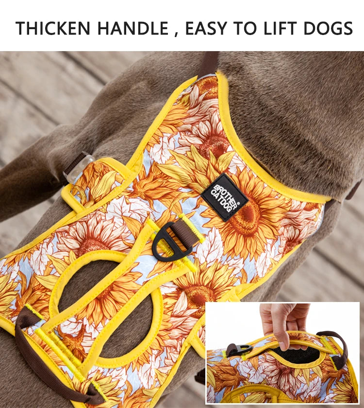Adjustable Padded Nylon Dog Harness with Reflective Details