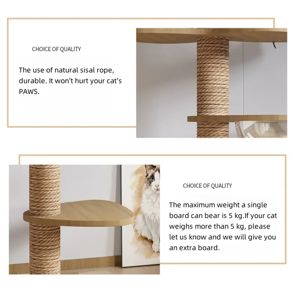 Adjustable Floor-to-Ceiling Cat Tower, 250–270 cm