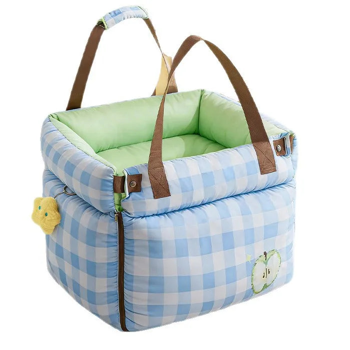 Pastel Pet Travel Bed with Carry Handles & Padded Sides