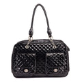 Quilted Pet Carrier Handbag with Braided Handles