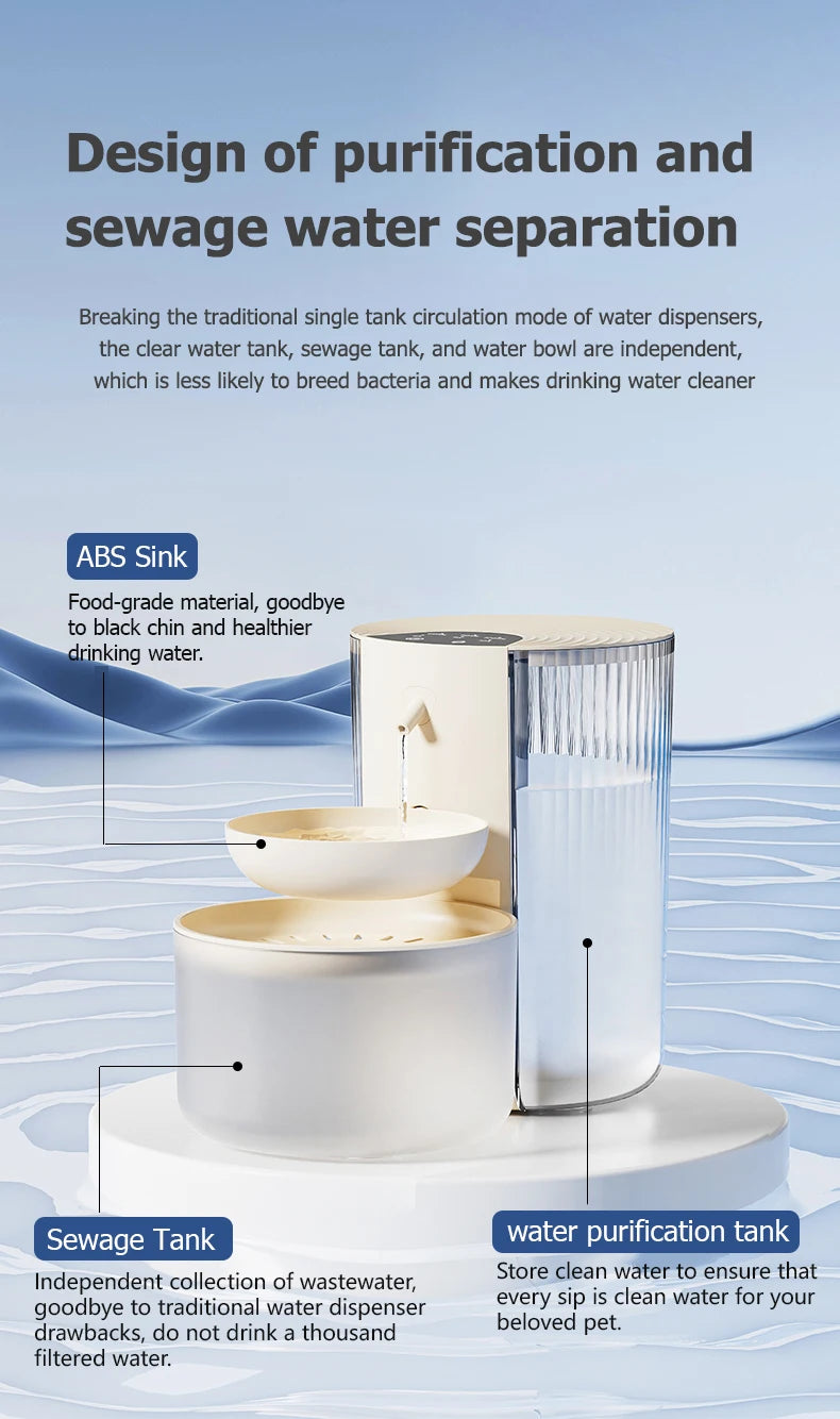 3L Rechargeable Pet Water Dispenser with Tilting Bowl