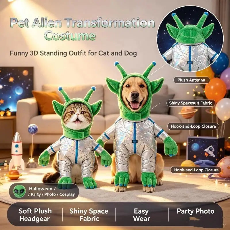 Alien Spacesuit Costume for Cats & Dogs