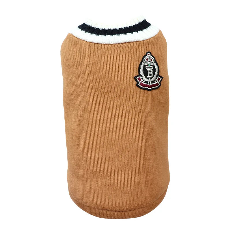 Collegiate Stripe-Trim Pet Sweater