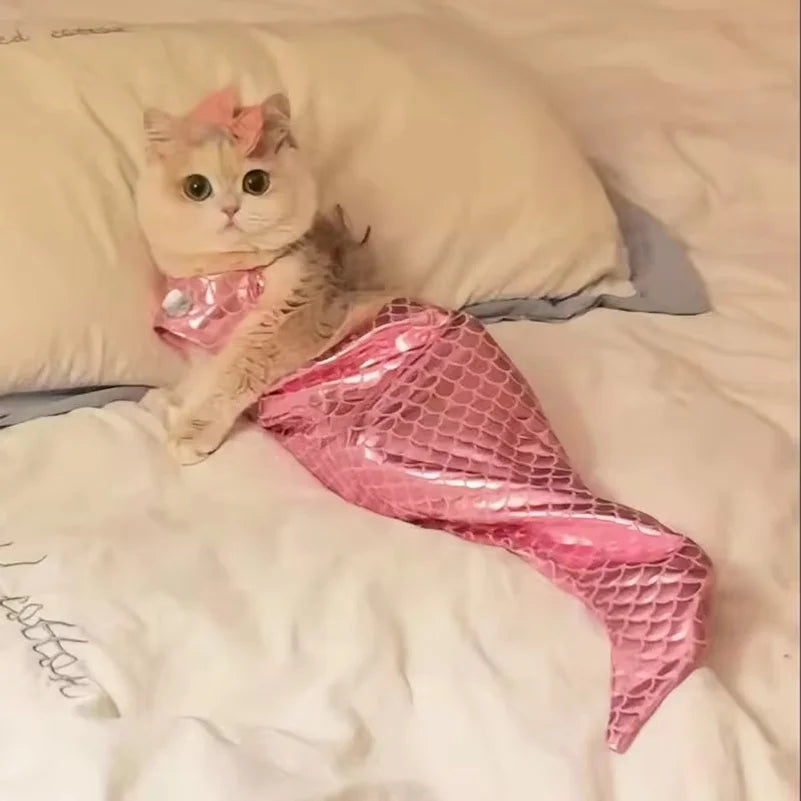 Shimmering Mermaid Tail Cat Costume