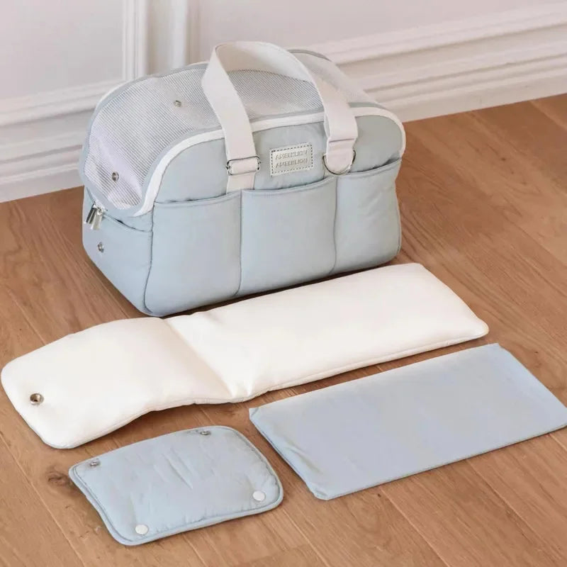 Cotton Pet Carrier Shoulder Bag for Cats & Small Dogs