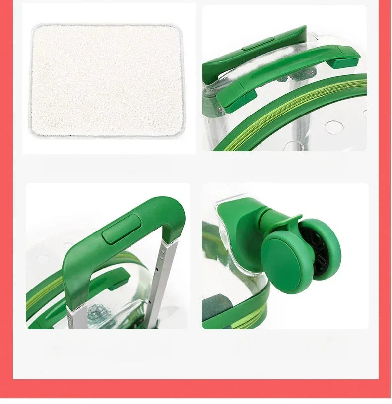 Clear Bubble Rolling Pet Carrier with Telescoping Handle