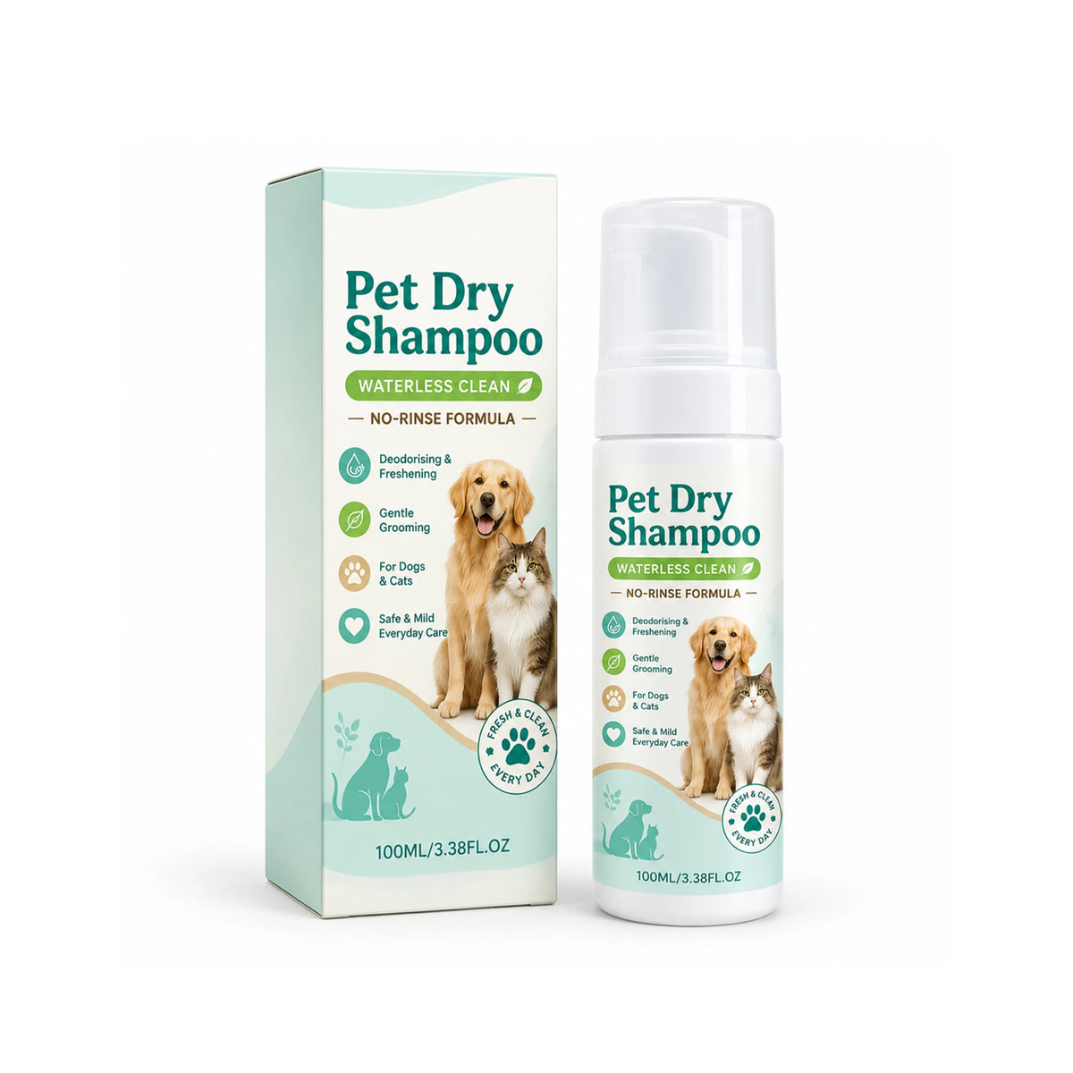 Pet Dry Shampoo Foam, 100 ml, Boxed