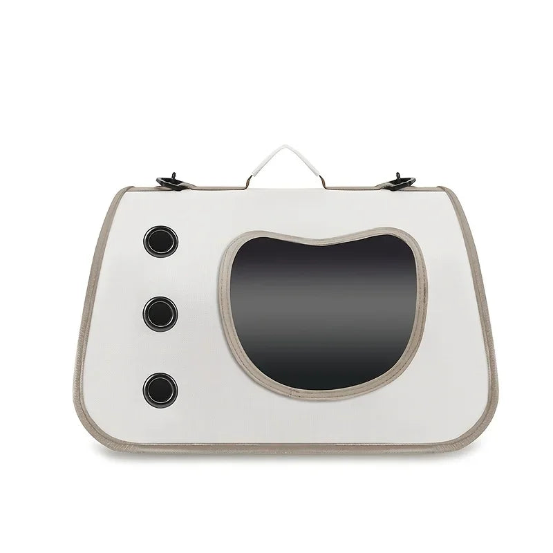 Foldable Oxford Pet Carrier with Crossbody Strap
