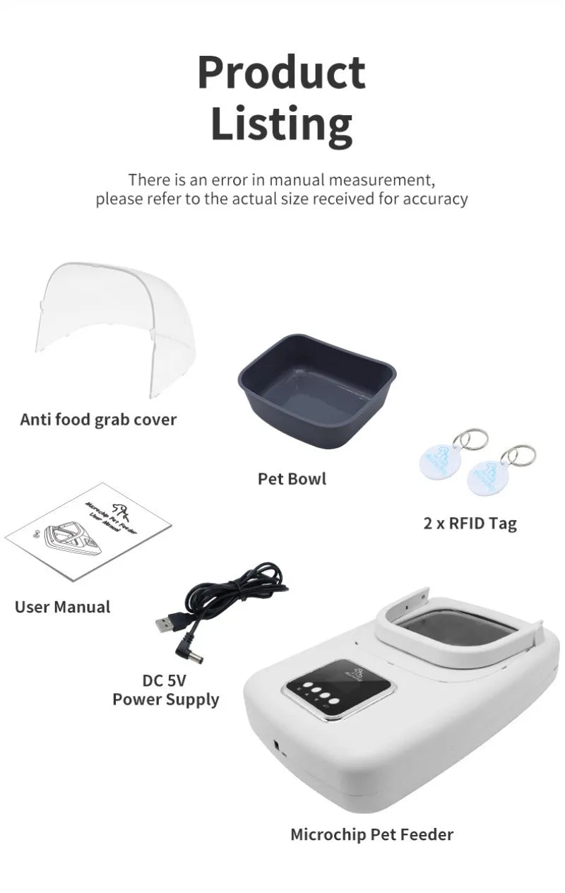 1.5L RFID Pet Feeder with Access-Control Lid