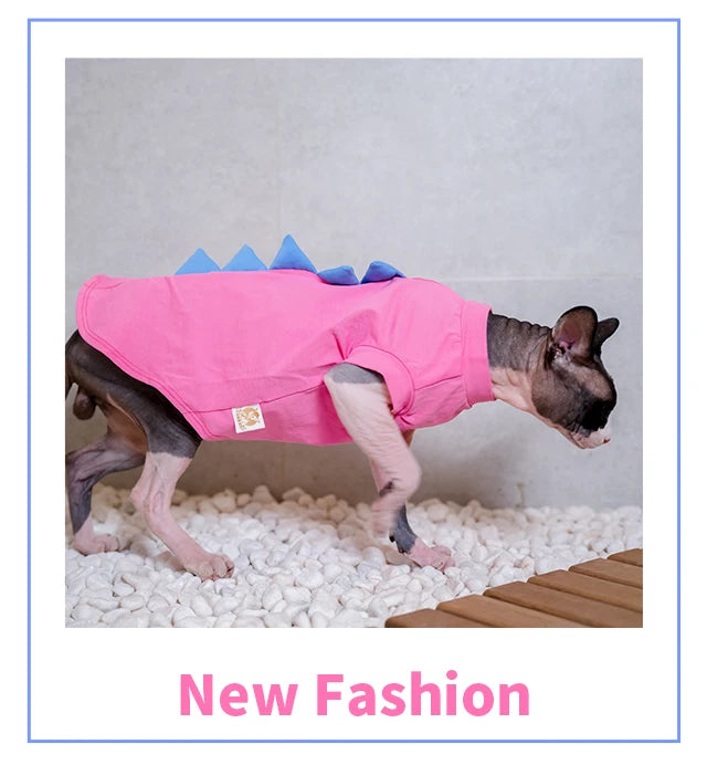 Dinosaur-Spike Cotton Cat Shirt