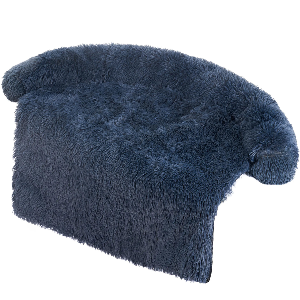 Shaggy Plush Pet Sofa Mat with Bolster Border