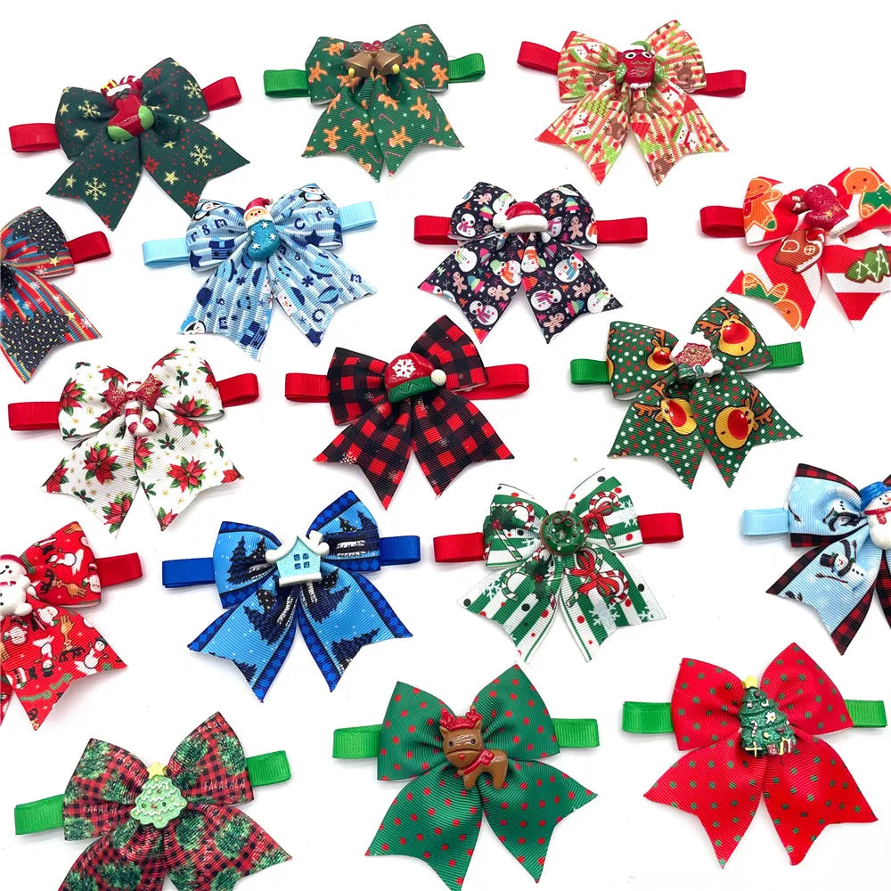Christmas Pet Bow Tie Assortment, 50 or 100 Pieces