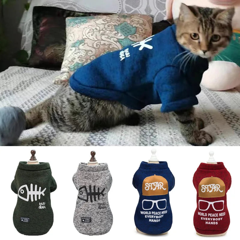 Fish-Graphic Cat Pullover