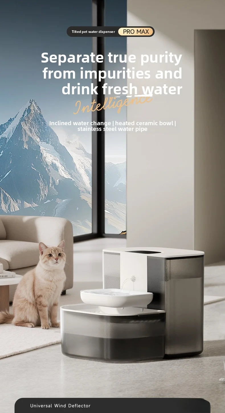 4.5L Tilting Pet Water Dispenser with Ceramic Bowl