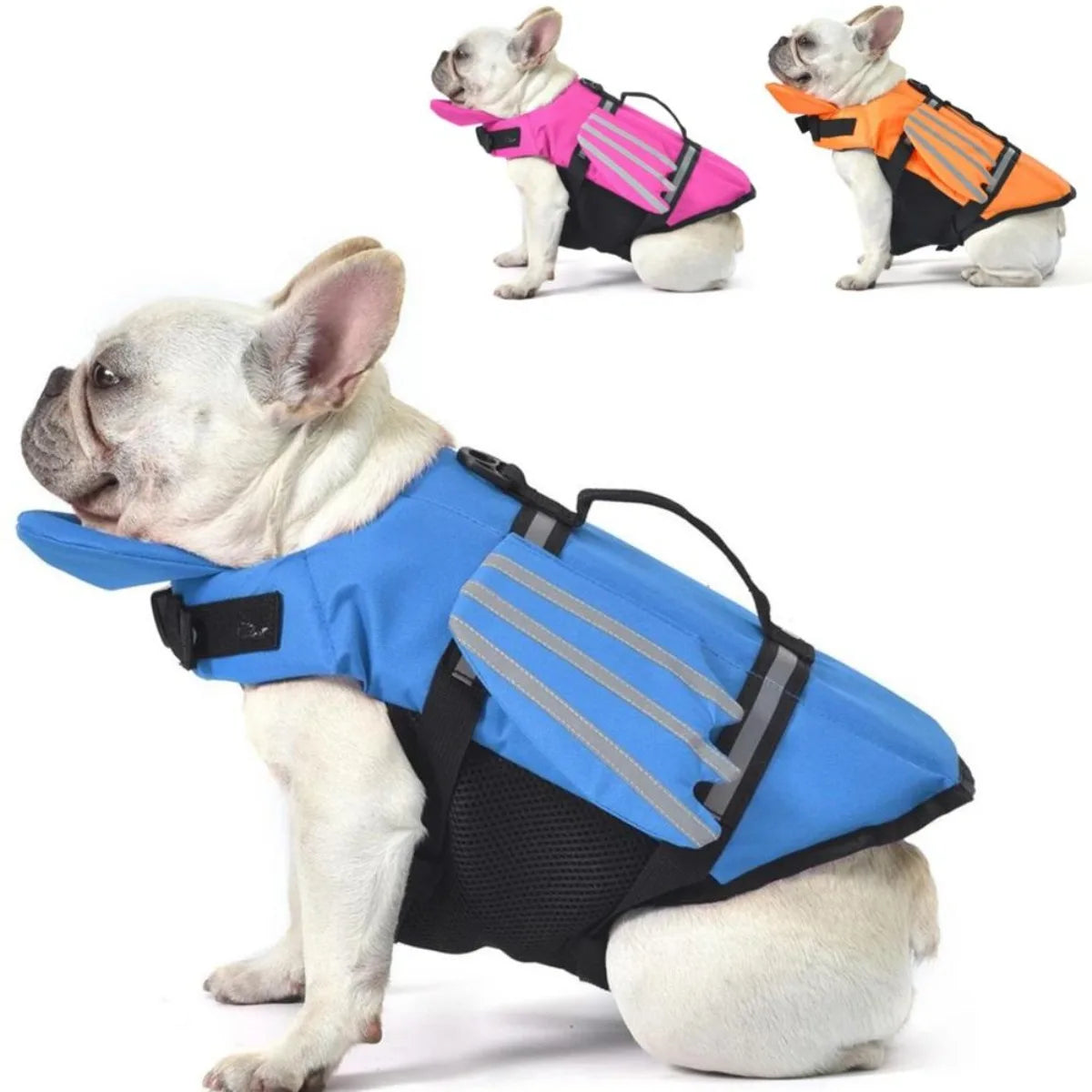 Adjustable Dog Swim Vest with Chin Panel & Grab Handle