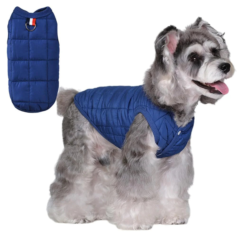 Square-Quilted Pet Vest with Front Snaps