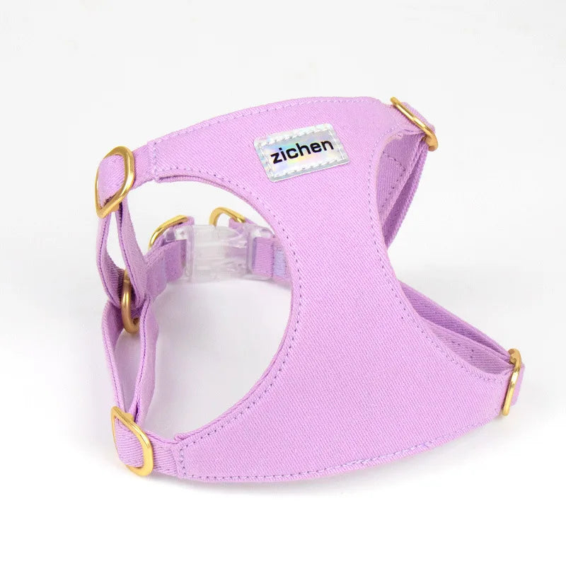 Suede-Look Pet Harness & Coordinating Leash Set