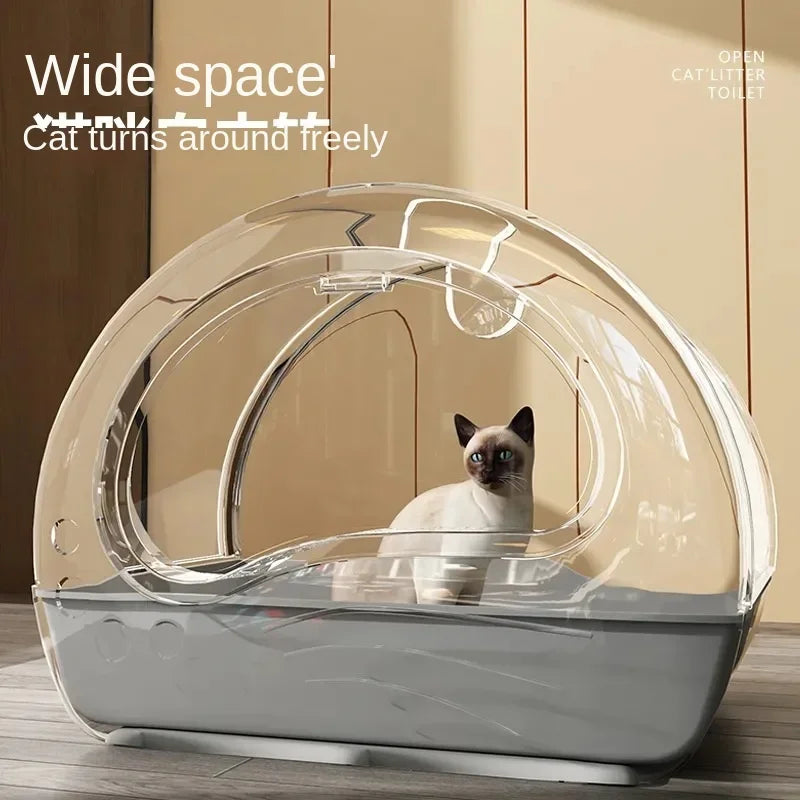 Covered Cat Litter Box with Rounded Front Doorway