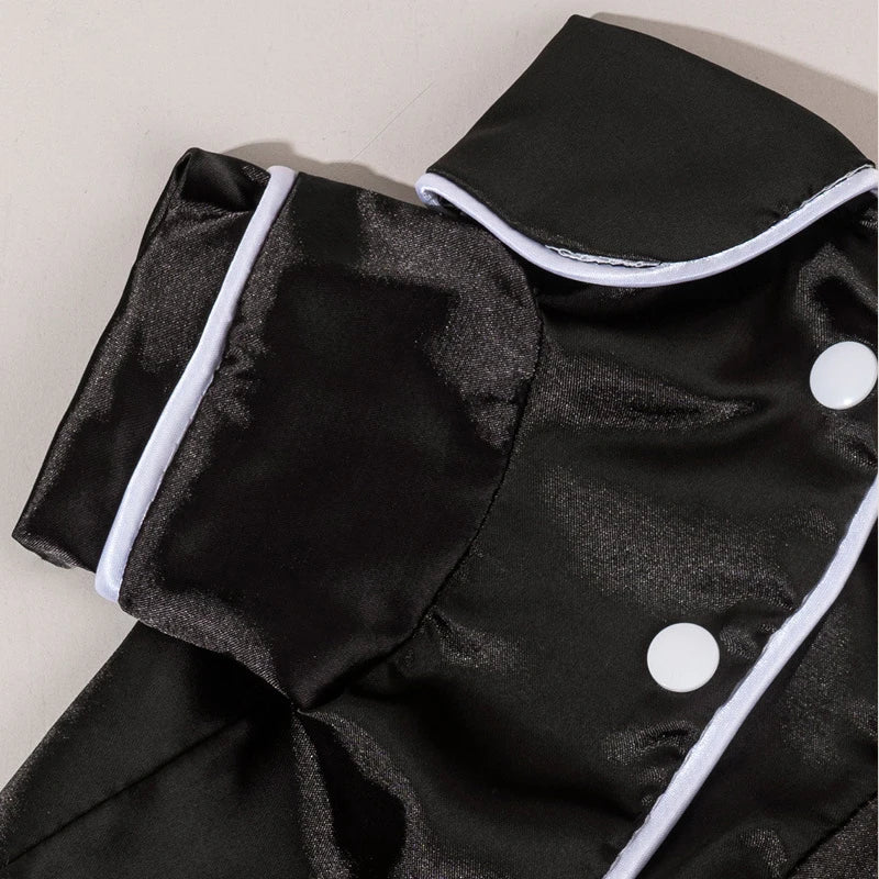 Satin-Look Pet Pajama Shirt with Contrast Piping